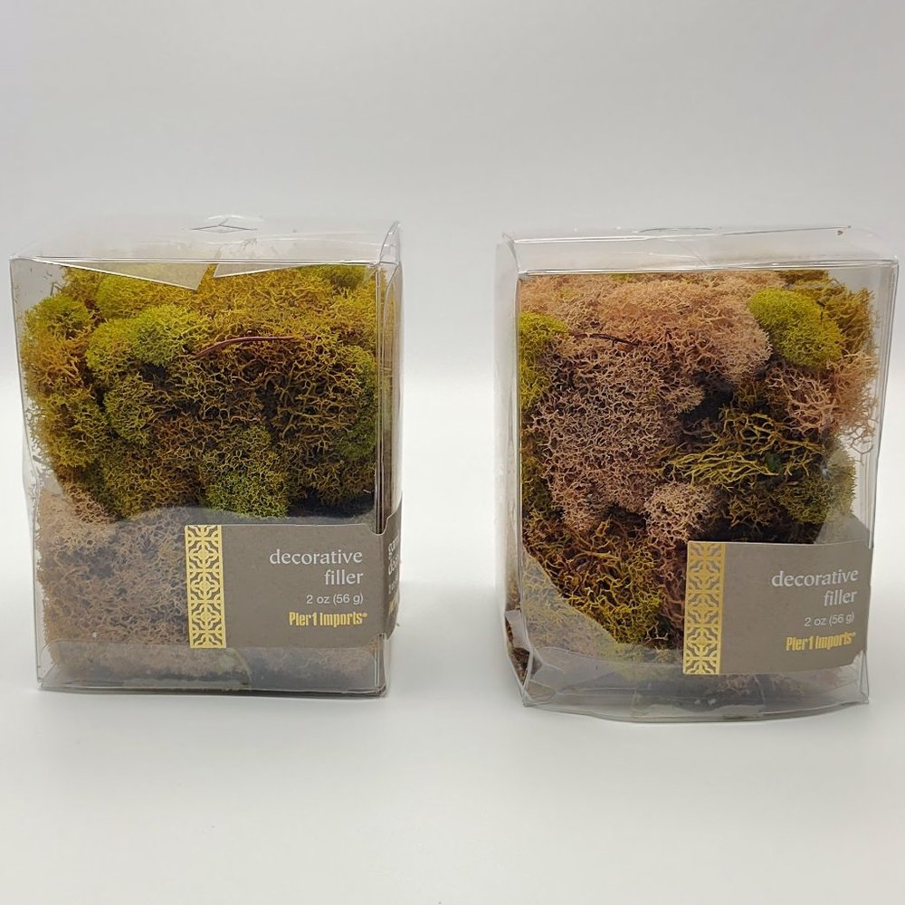 Pier 1 Imports Decorative Filler  2 Boxes Green and Brown Moss New
